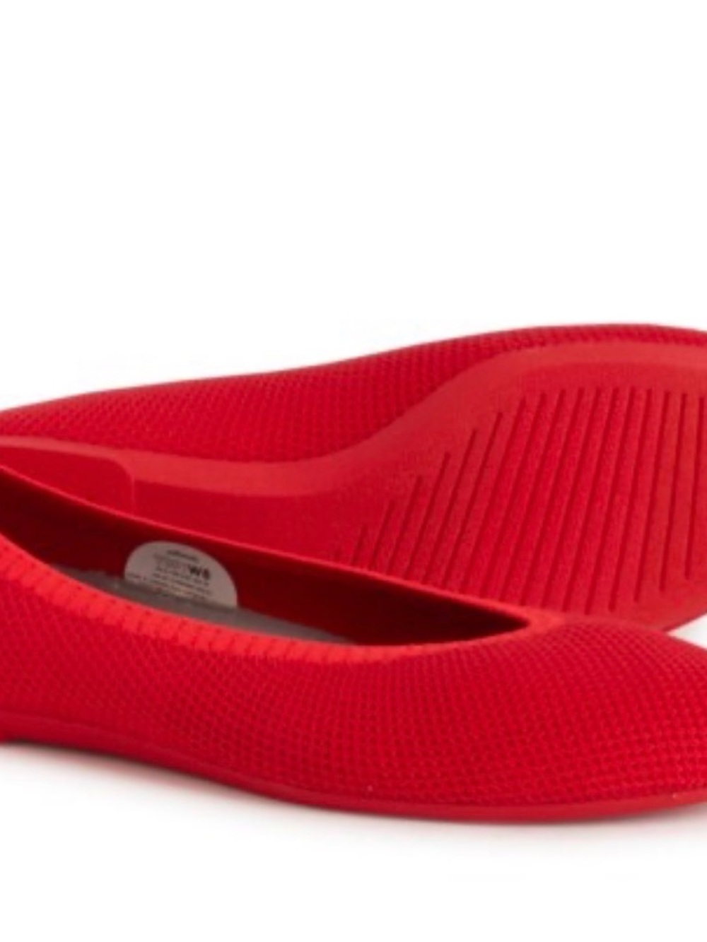 allbirds Red Knit Slip-On Ballet Flats
